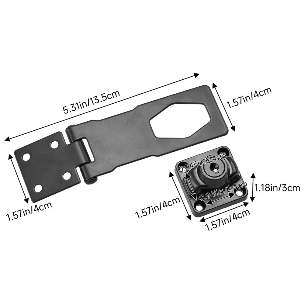 Living and Home Metal Mechanical Cabinet Hasp Lock with Twist Knob and Key 135 x 40mm Image 8