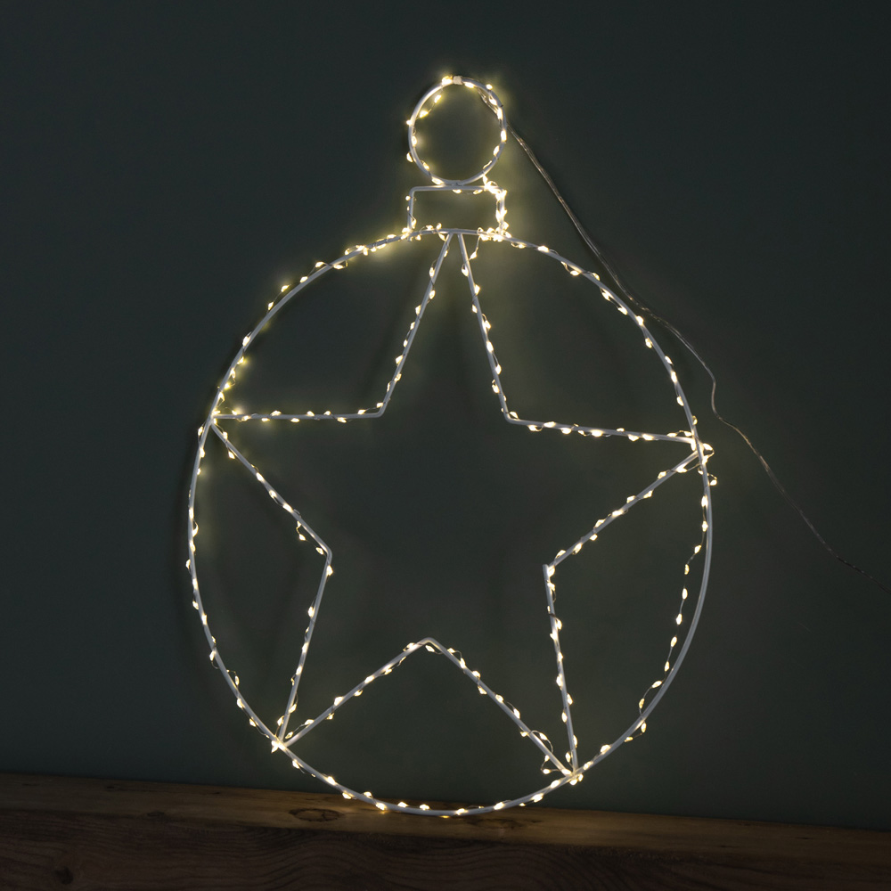 Samuel Alexander Warm White LED Light Up Star Bauble Hanging Christmas Decoration Image 3