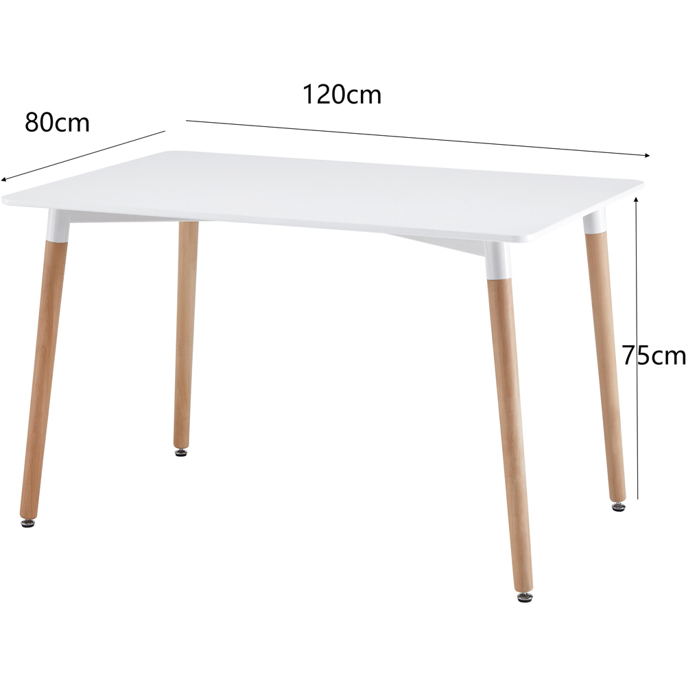 Comfy Living 4 Seater Rectangular Dining Set White and Black Image 8