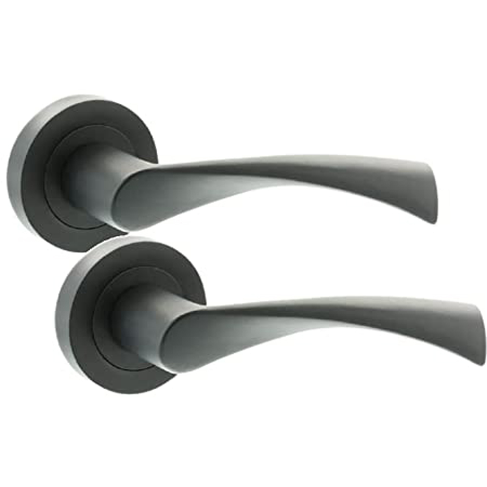 Golden Grace Matt Black Astrid Twist Door Handle Set 5 Pack Image 2
