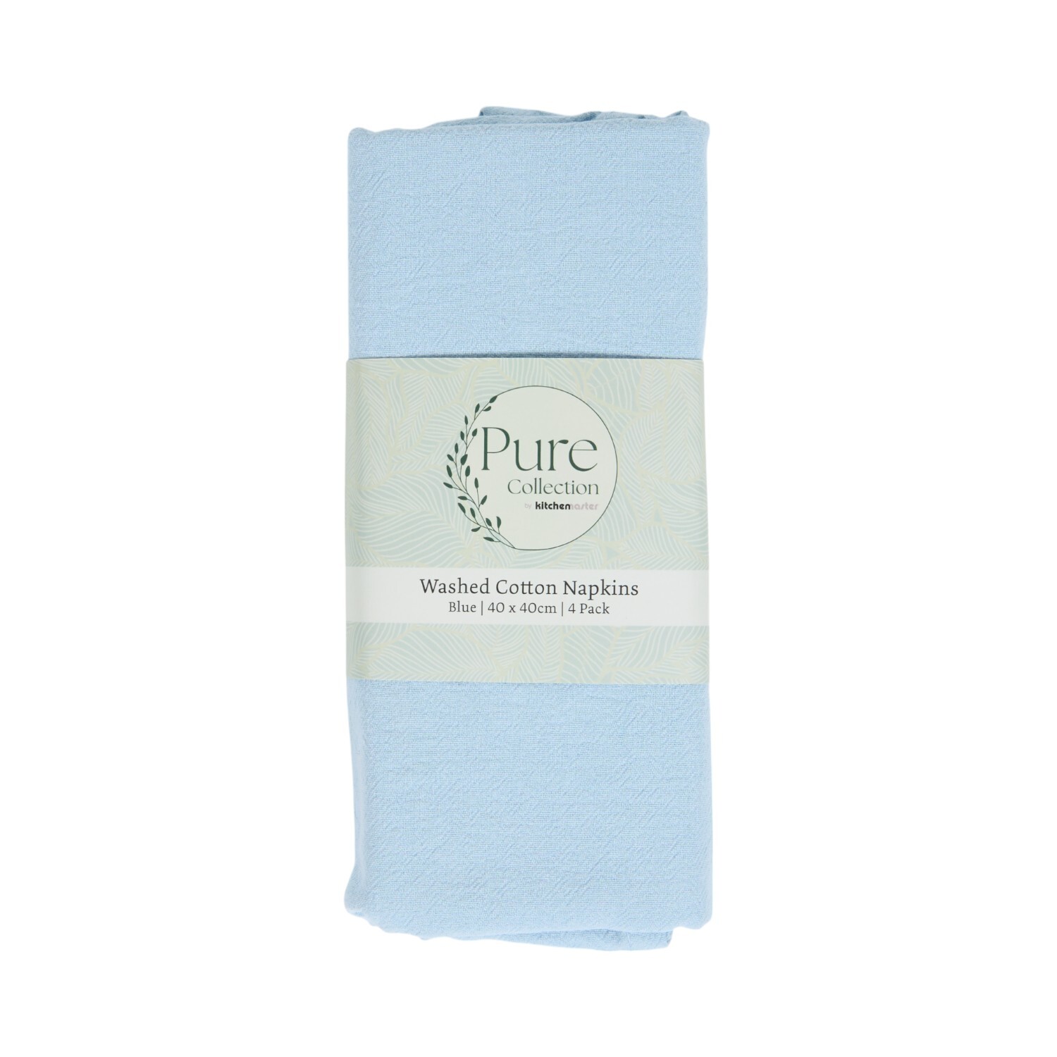 Pack of 4 Washed Cotton Napkins Blue Image 1