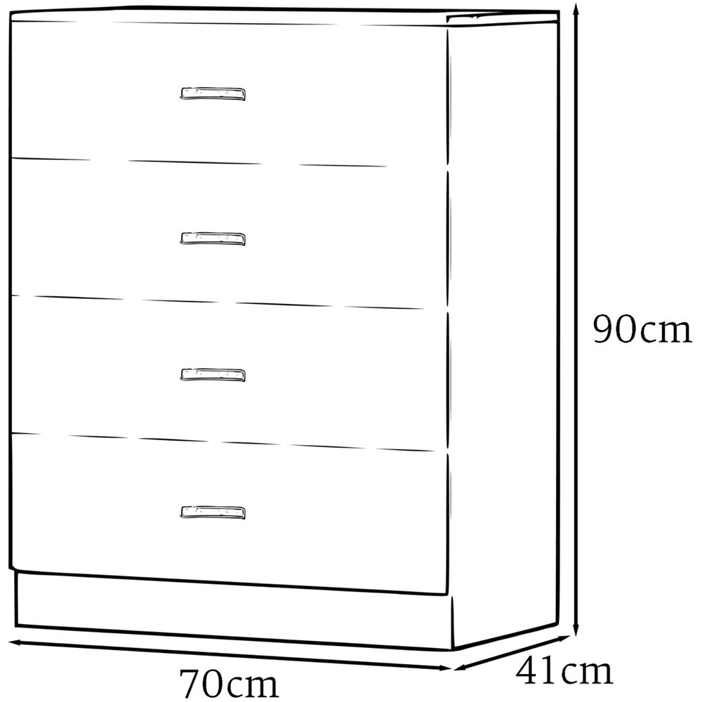 FWStyle Tunis 4 Drawer Matt Black Chest of Drawer Image 6
