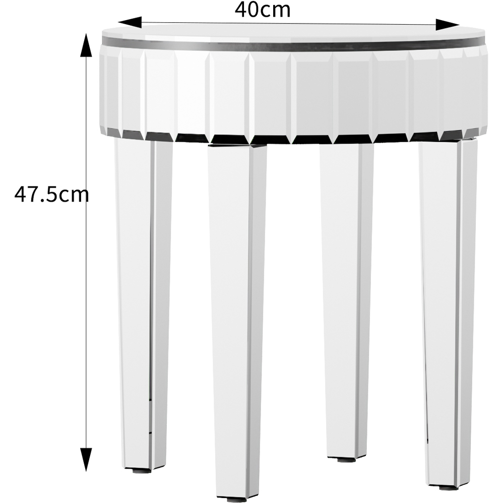 Comfy Living Chrome Finish Circular Mirrored Side Table Image 5