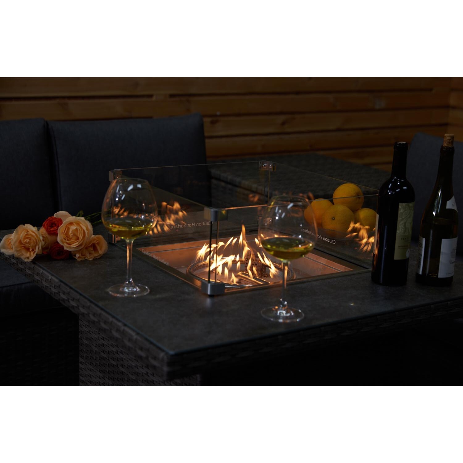 Malay New Hampshire Grey Conversation Firepit Lounge Set Image 9