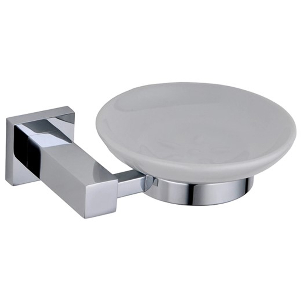 Nes Home Chrome Round Wall Mounted Soap Dish Holder Image 1