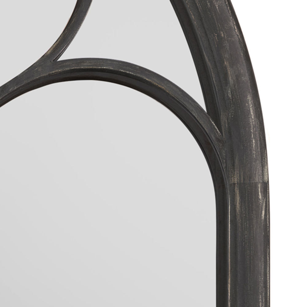 MirrorOutlet Somerley Black Chapel Arched Garden Mirror 150 x 81cm Image 3