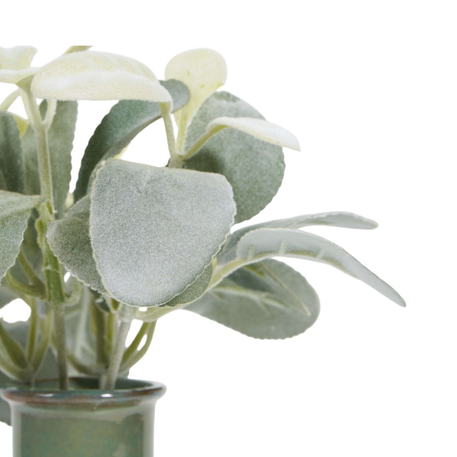 Frosted Leaf in Reactive Glaze Vase Green Image 4