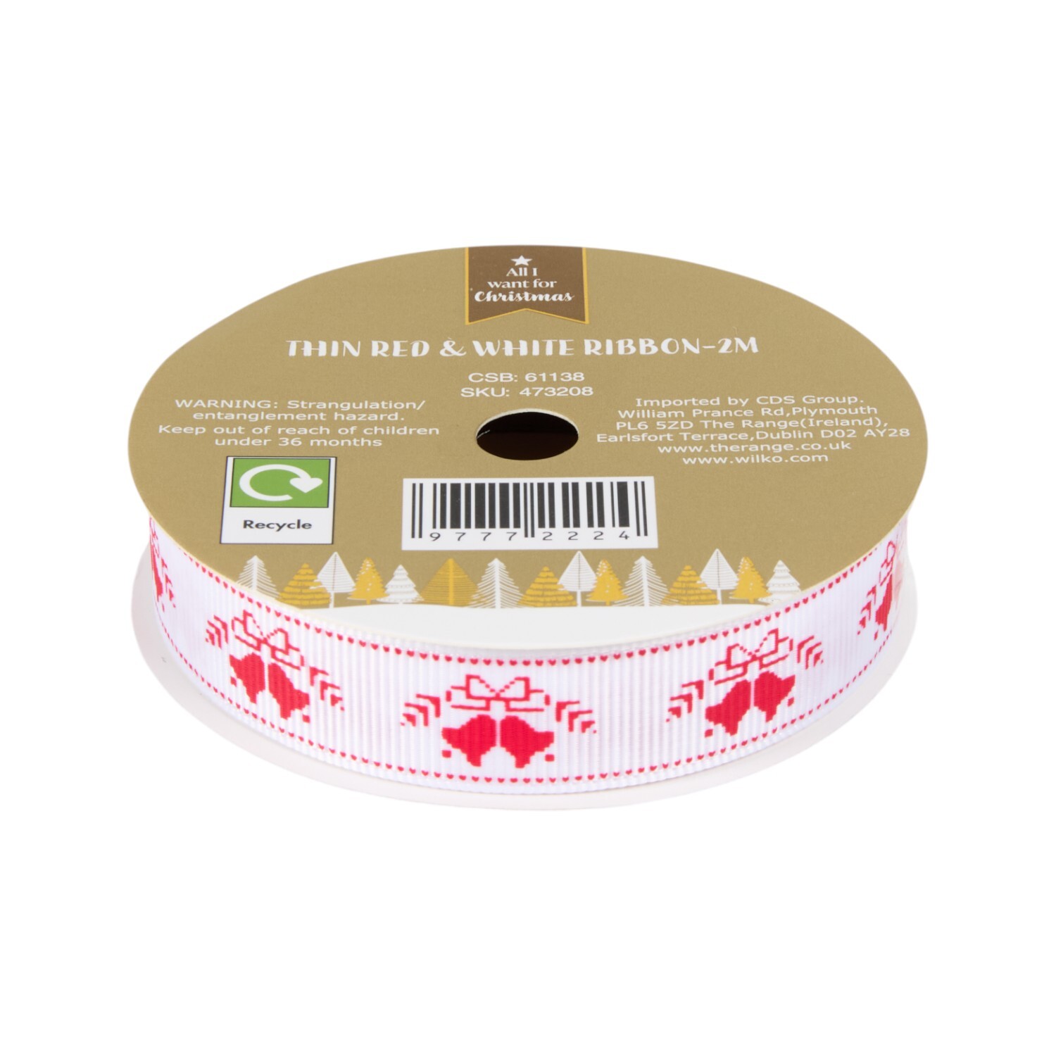 Thin Red and White Ribbon Image 4