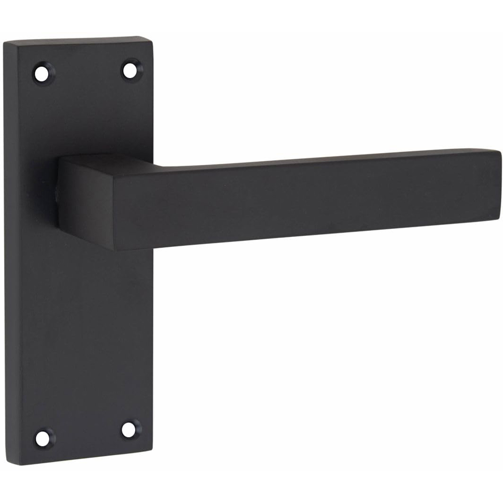 Golden Grace Matt Black Victorian Straight Delta Latch Door Handle Pair 120 x 40mm Image 3