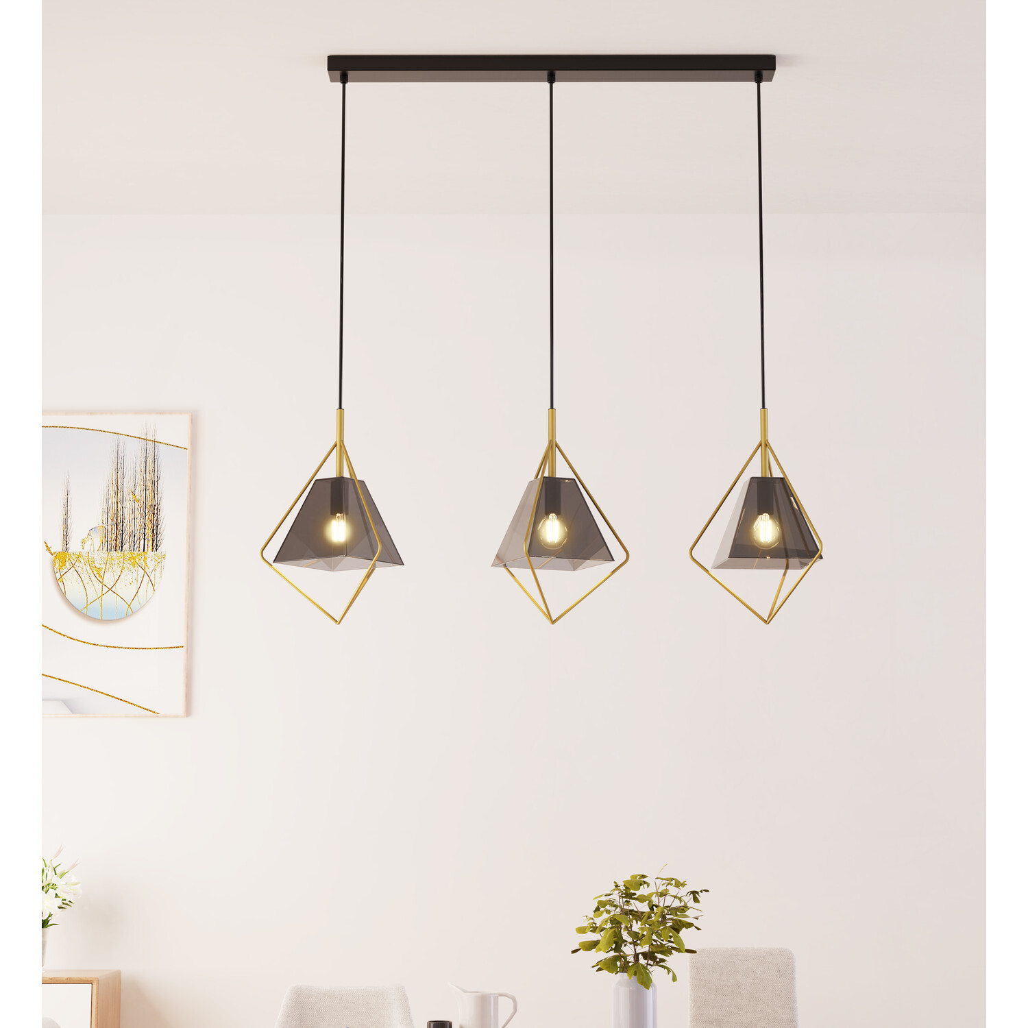 Parker Ceiling Fitting Black and Gold Image 3