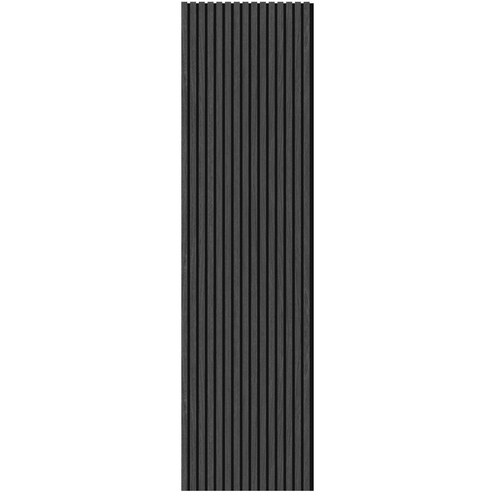 Wall Panels UK Premium Black and Oak Flame Retardant Acoustic Slat Wall Panel 2 Pack Image 3