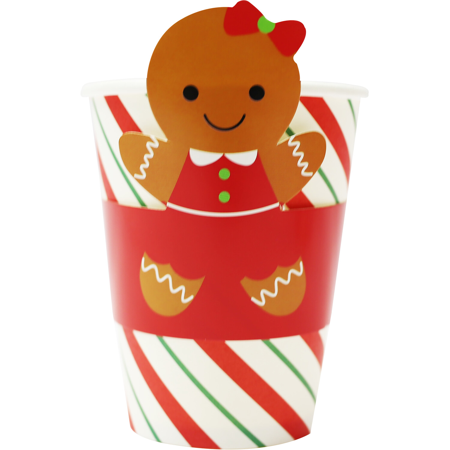 Pack of 8 Gingerbread Character Cups - Multicolour Image 2