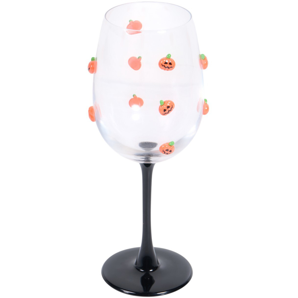 Pumpkin 3D Wine Glass Clear Image 4