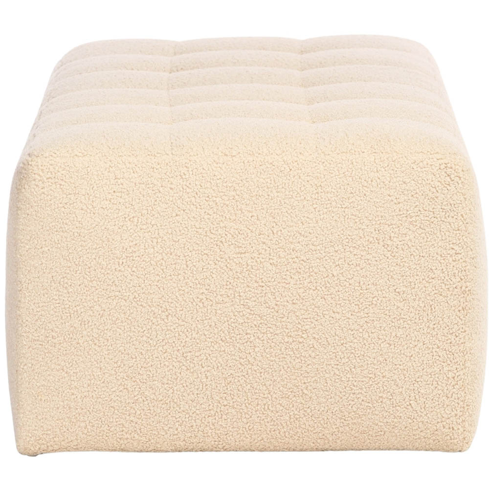 Desser Furniture Medium Rectangular Latte Boucle Fabric Ottoman Image 4
