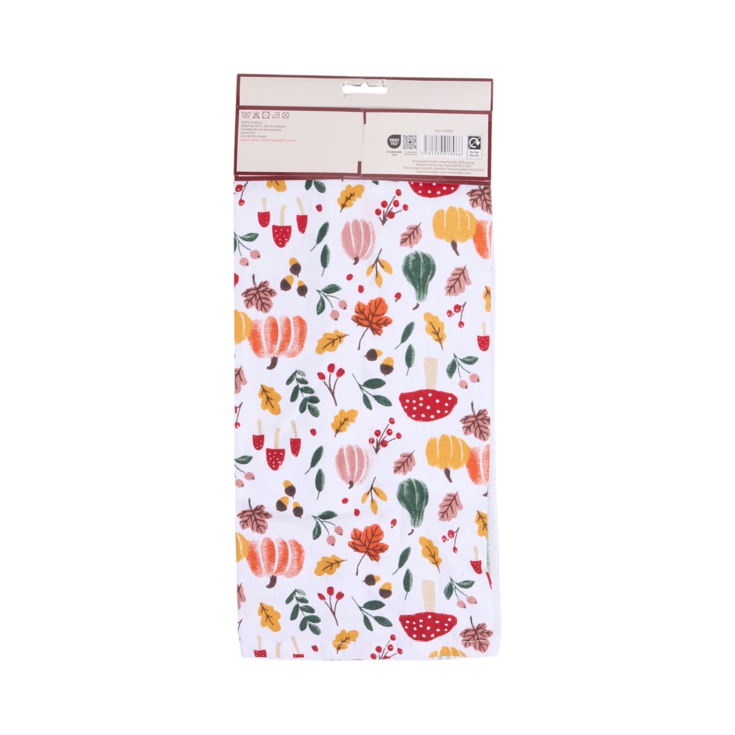 Pack of 3 Autumn Print Tea Towels White Image 2