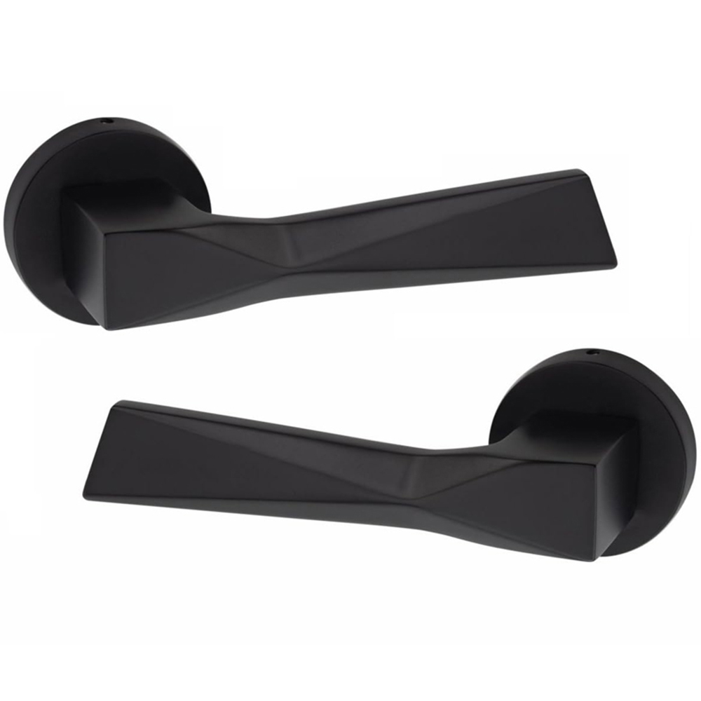 Golden Grace Modern Aura Matt Black Premium Door Handles 4 Pack Image 3