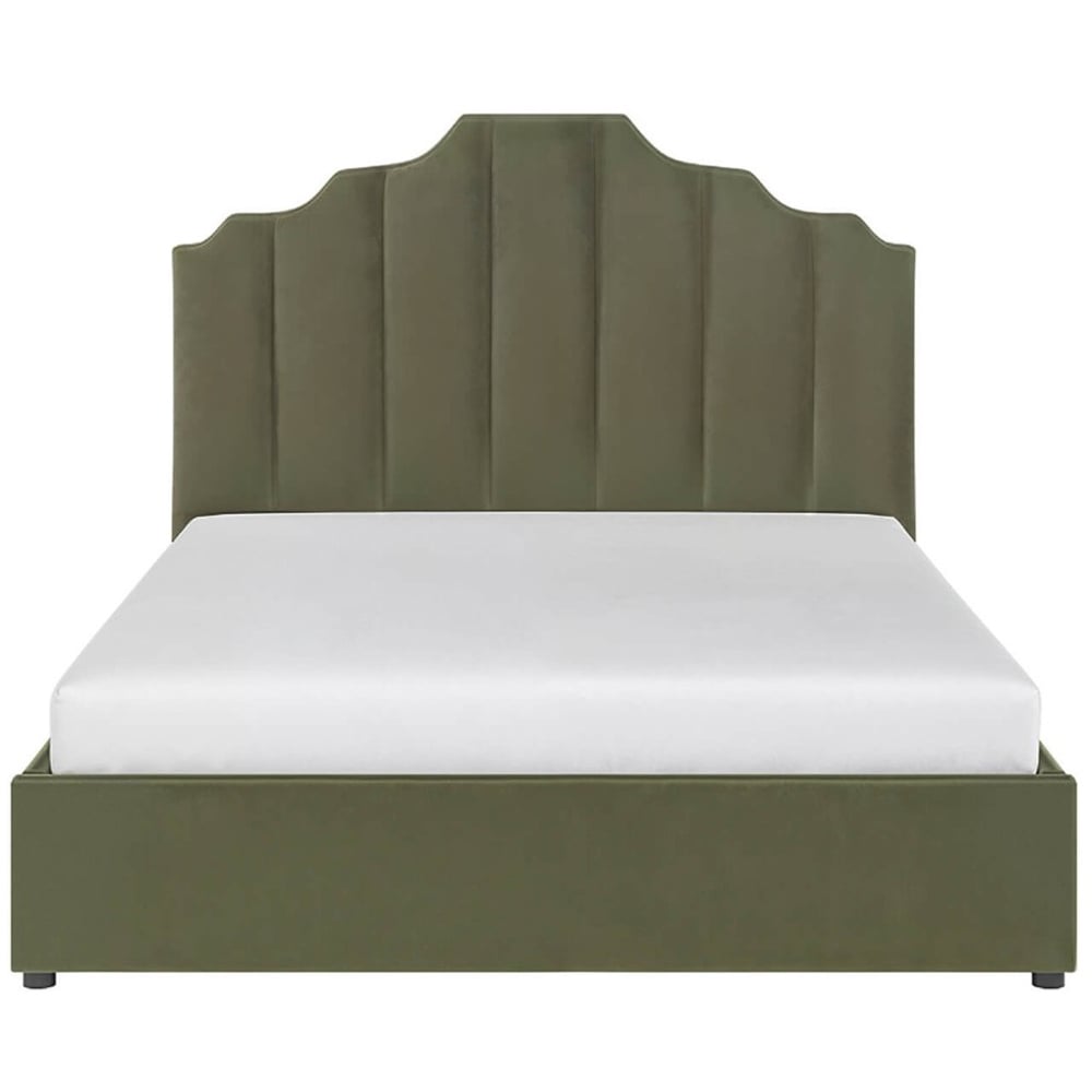 Flair Margot Double Khaki Green Velvet Ottoman Bed Image 2