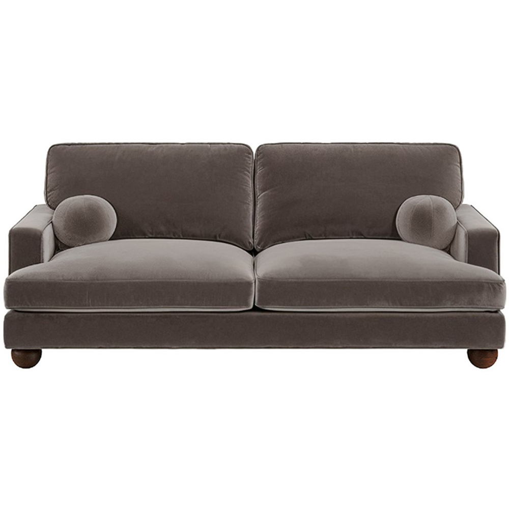 Solace+Co Addison 3 Seater Brown Velvet Sofa Image 3
