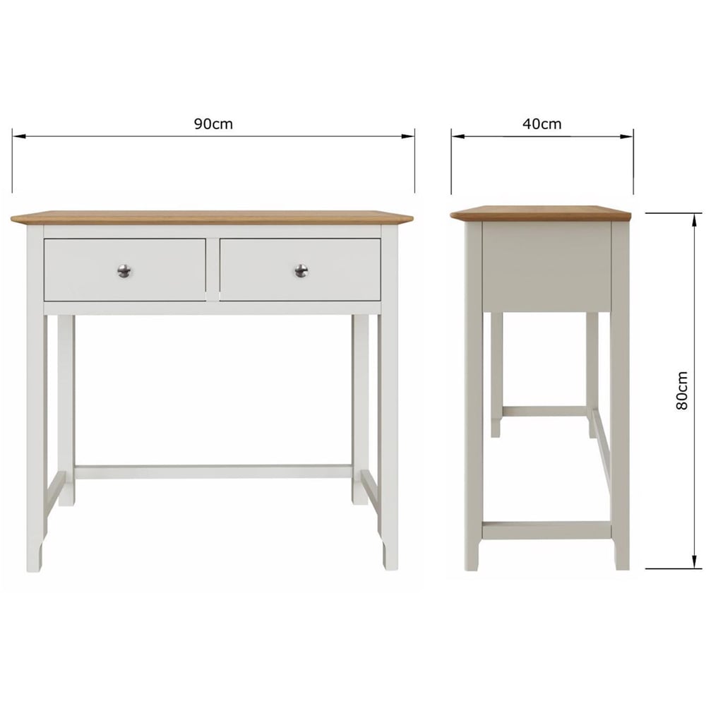 FWStyle Taberno 2 Drawer White Dressing Table Image 7