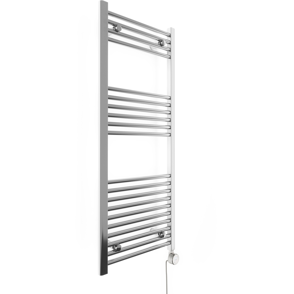 Terma Leo Chrome Electric Towel Rail with MOA Blue Element Upgrade 1200 x 500mm Image 2