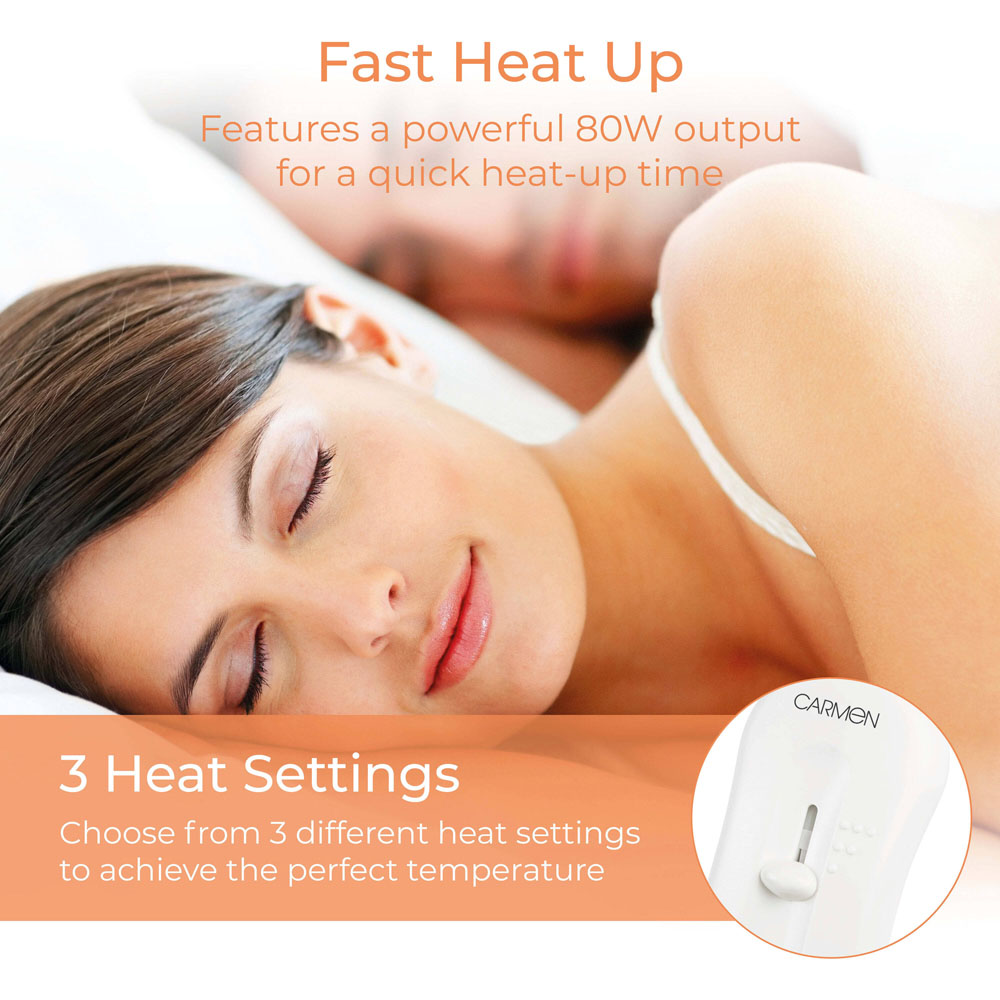 Carmen King Size White Heated Electric Under Blanket Image 4