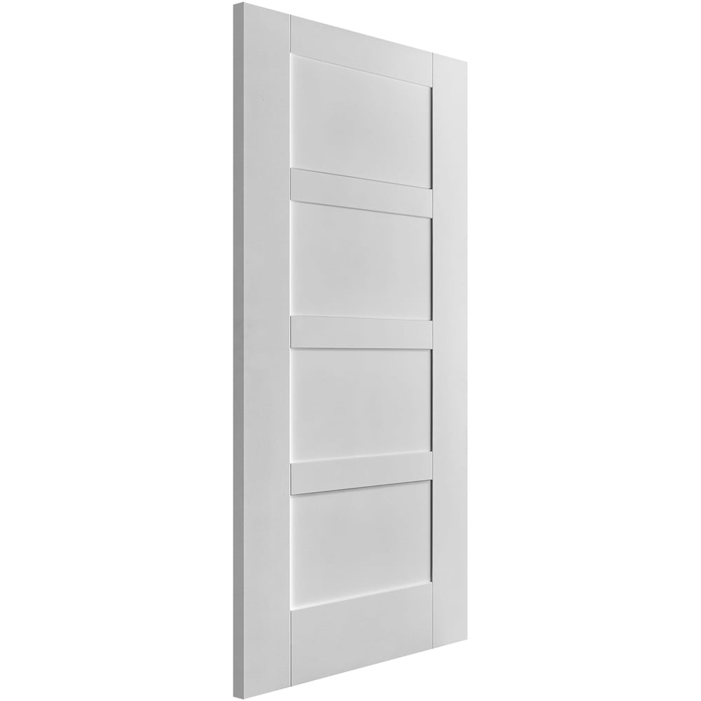 White Primed Shaker 4 Panel Internal Door 2032 x 813mm Image 2