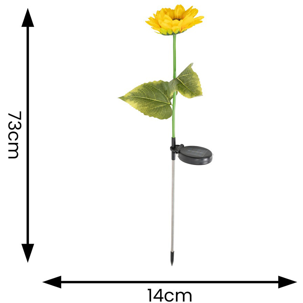 ValueLights Yellow Sunflower Solar Powered Outdoor Spike Lights 2 Pack Image 5