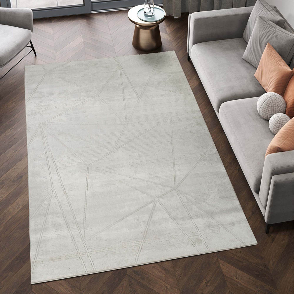 Desire Rugs Novu Mirage Beige Modern Abstract Geometric Metallic Rug 160 x 230cm Image 5