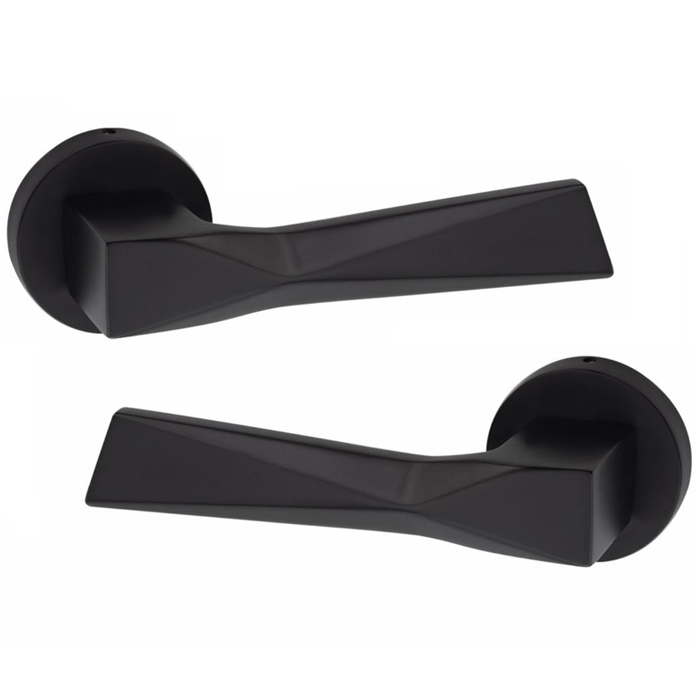Golden Grace Modern Aura Matt Black Premium Door Handles 5 Pack Image 3