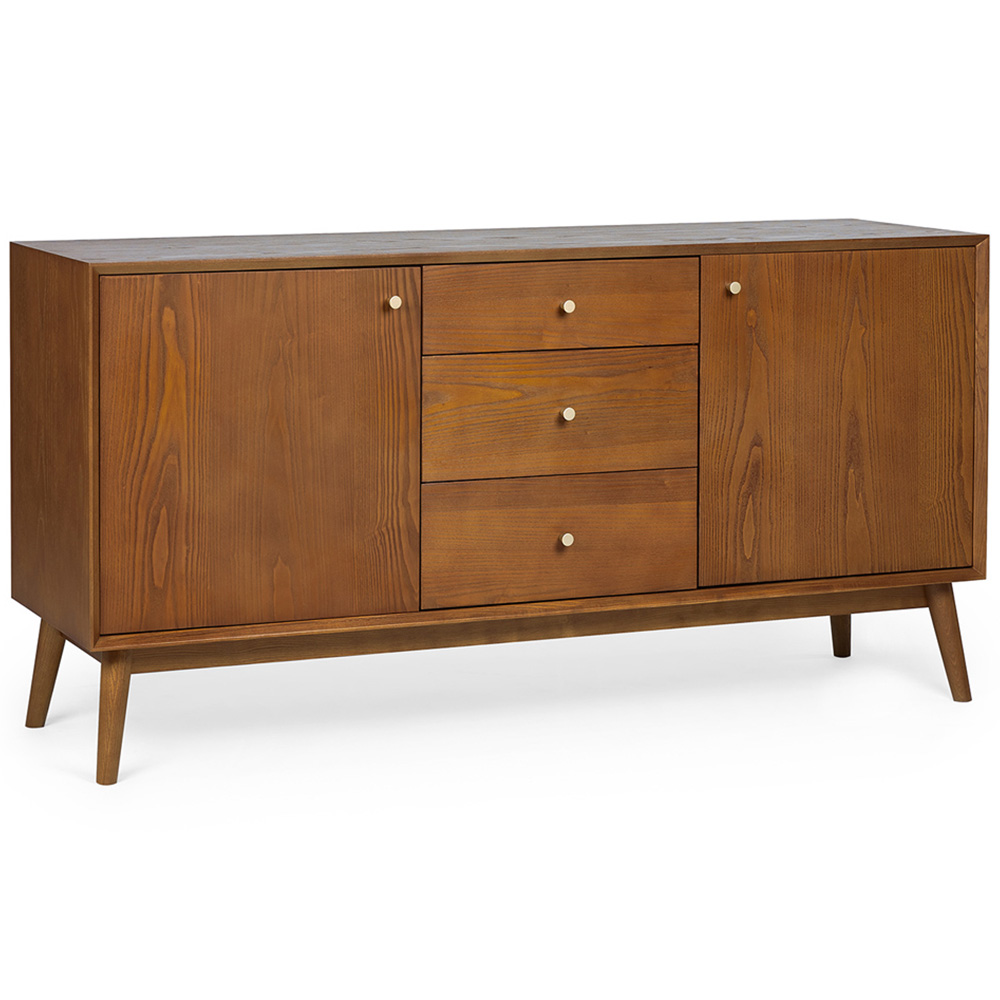 Julian Bowen Lowry 2 Door 3 Drawer Cherry Ash Sideboard Image 2