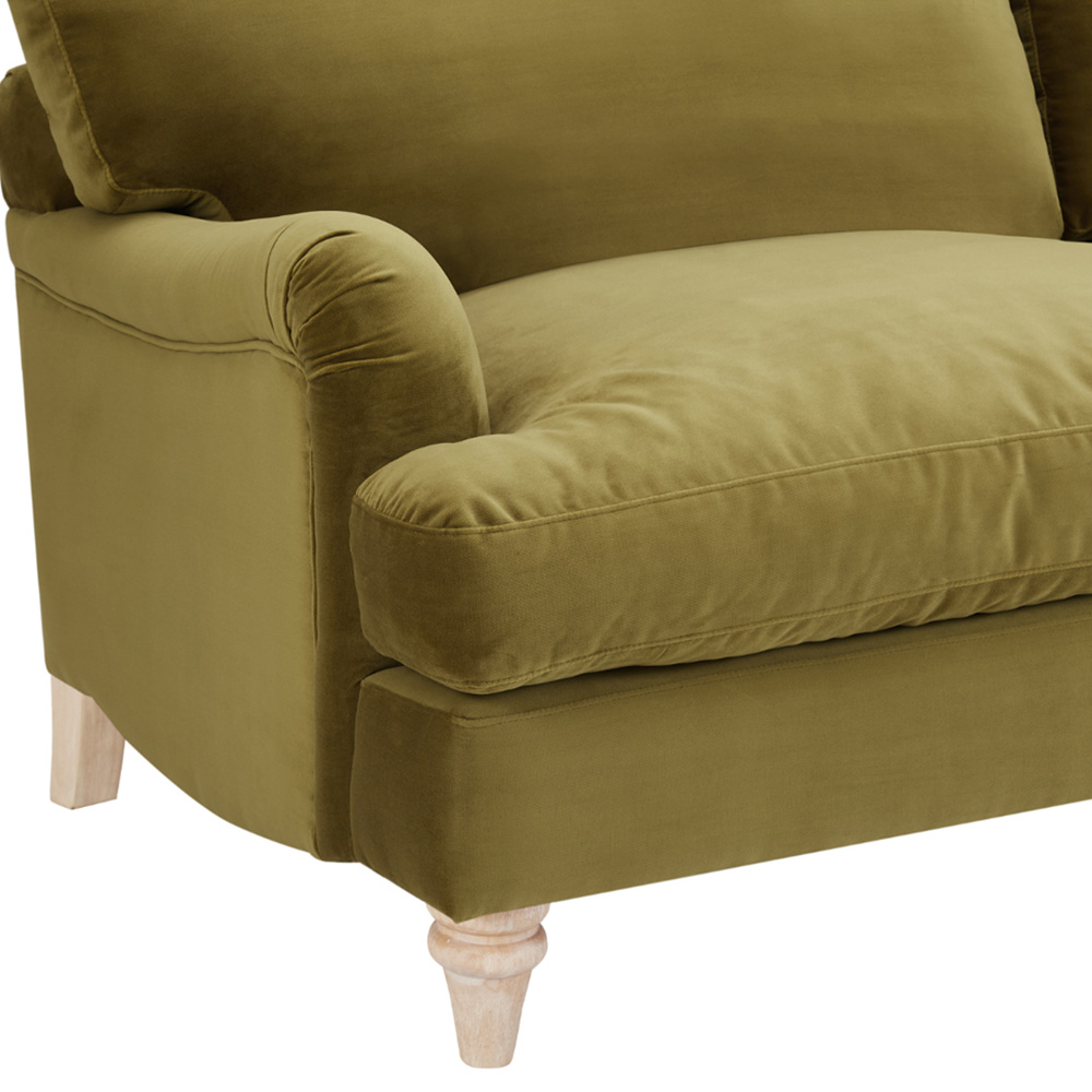 Home Detail Oxford 2 Seater Olive Green Velvet Sofa Image 6