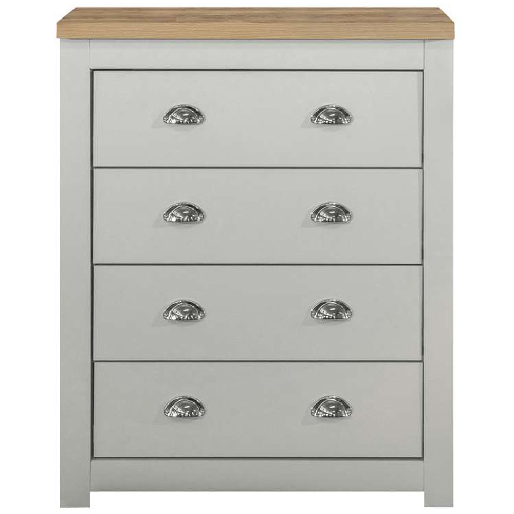 Highgate 4 Drawer Grey and Oak Chest of Drawers Image 3