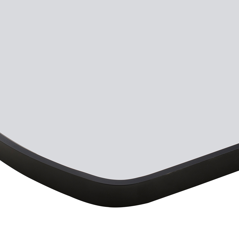 Living and Home Black Rounded Aluminium Framed HD Float Glass Bathroom Mirror 40 x 36cm Image 5
