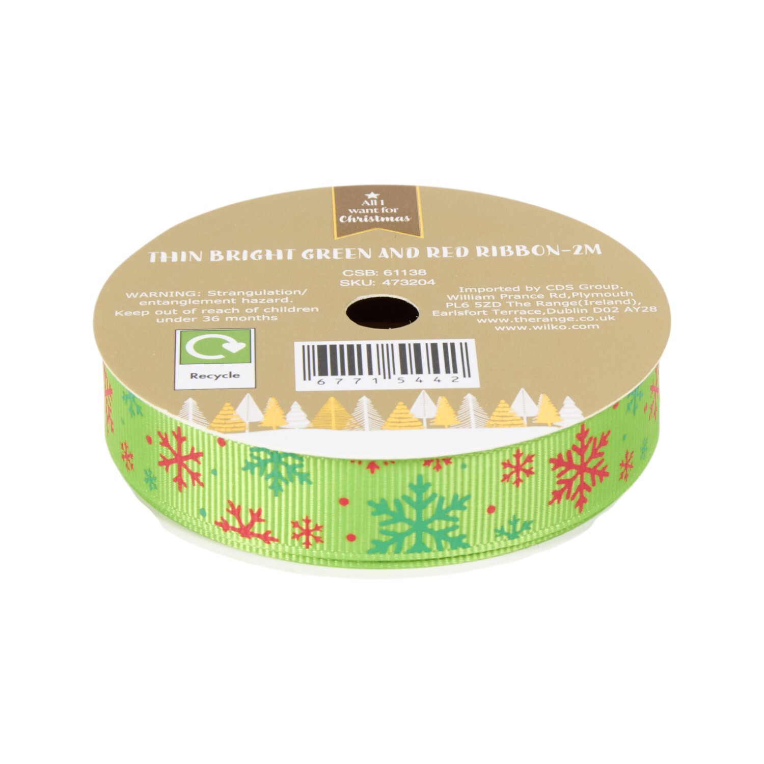 Thin Bright Green and Red Ribbon Image 6