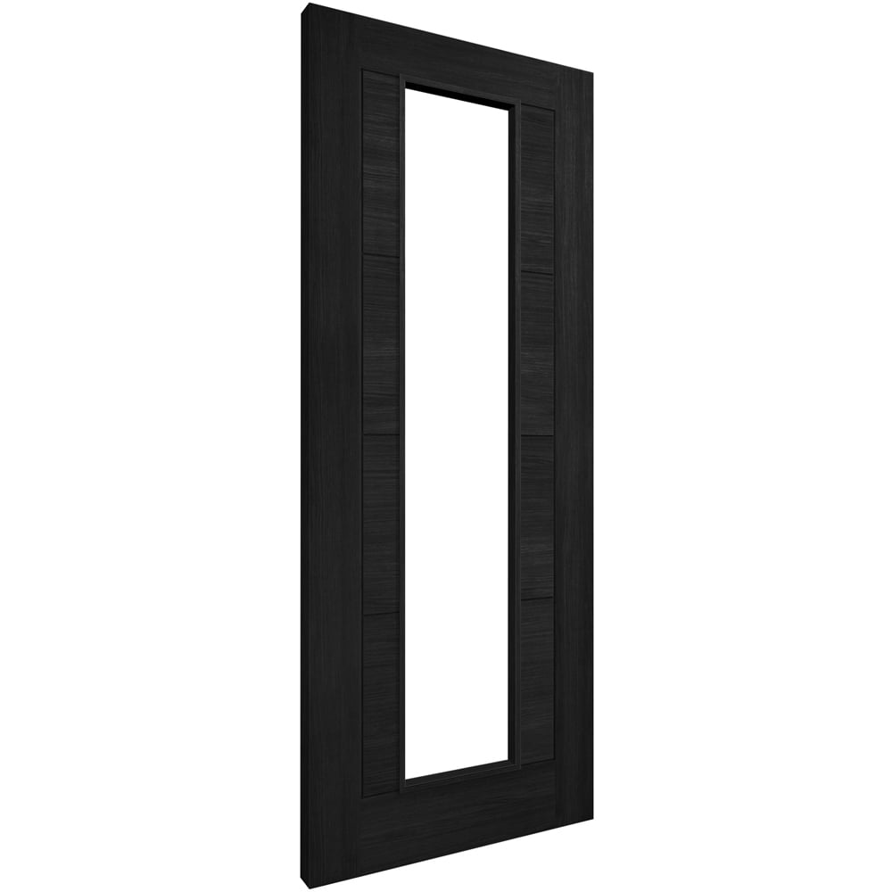 Black Fully Finished Laminate Ladder Clear Glass Internal Door 1981 x 838 x 35mm Image 3