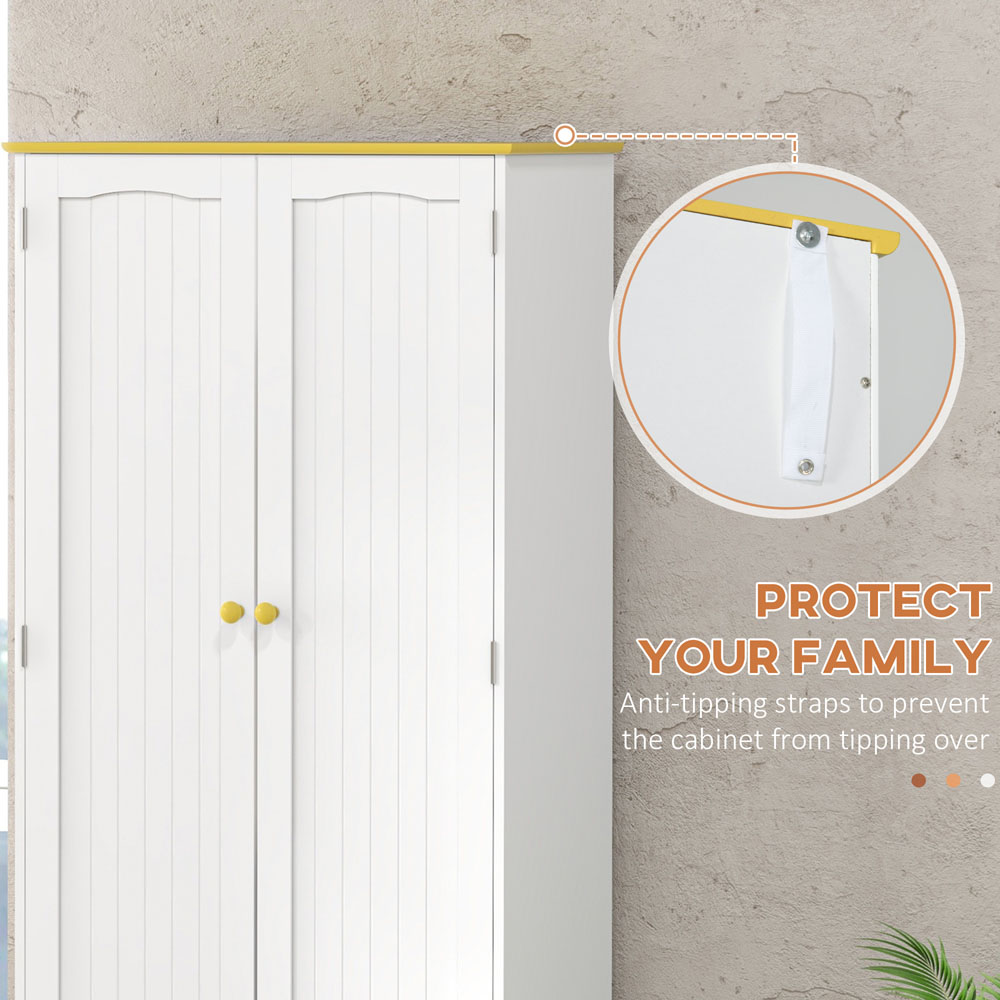 Portland 4 Door White Kitchen Storage Cabinet Image 6