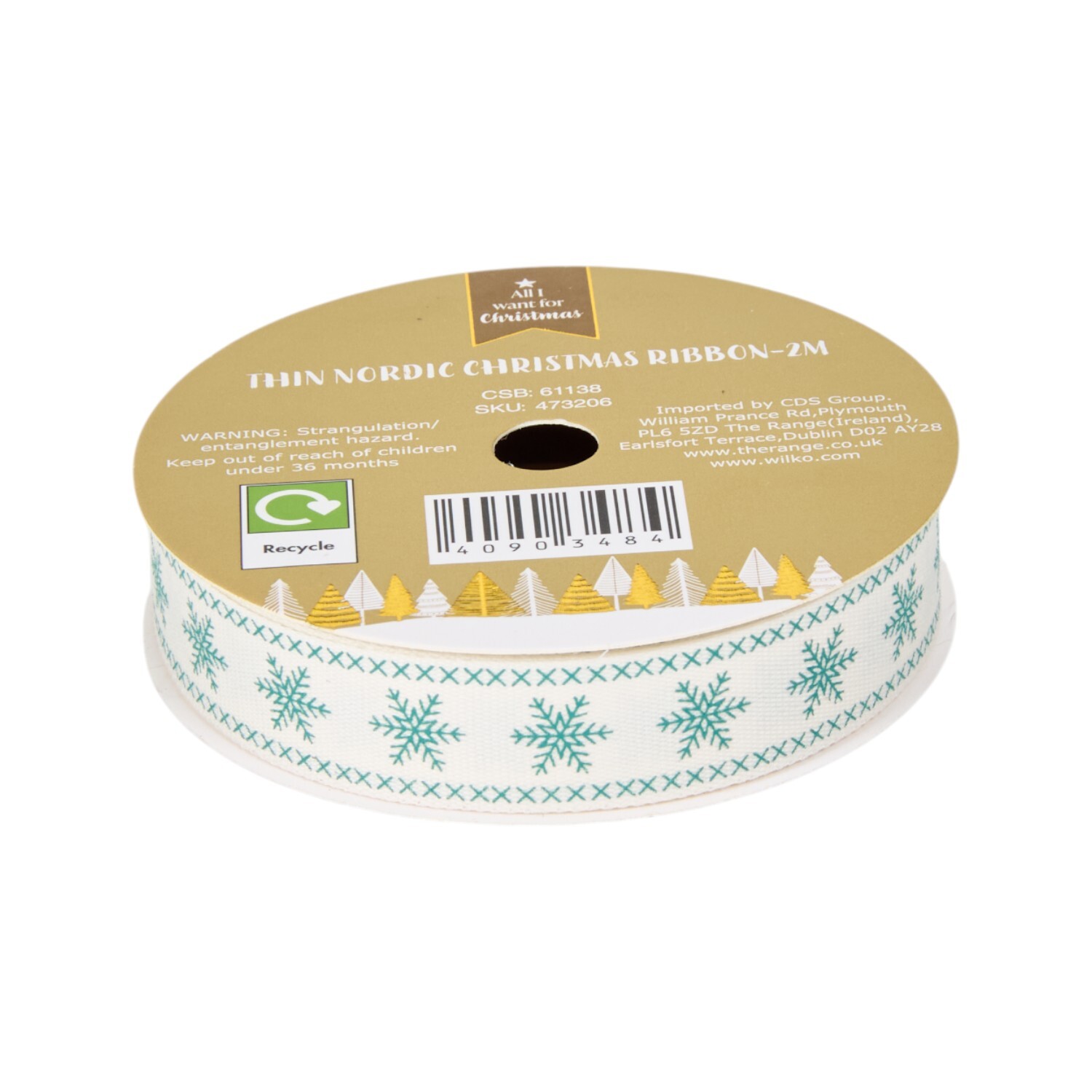 Thin Nordic Christmas Ribbon Image 3