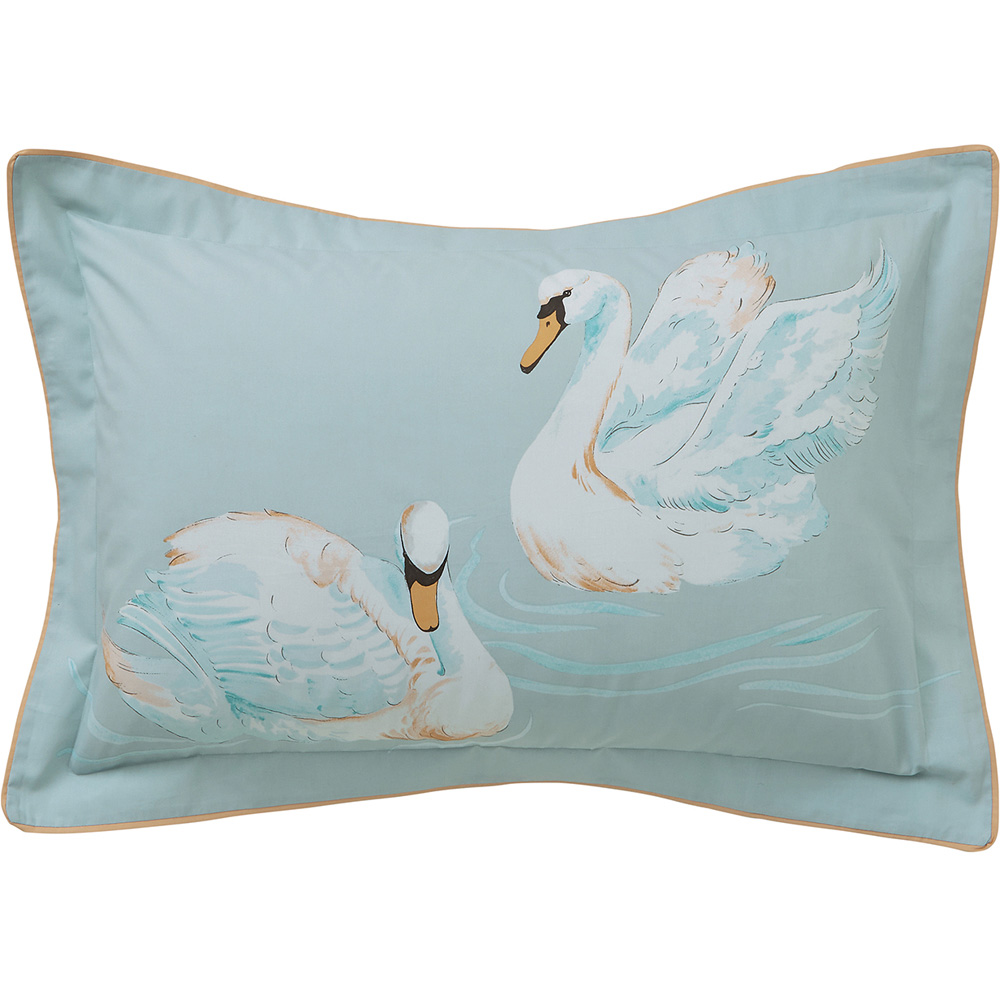 Yvonne Ellen Super King Size Aqua Sister Swans Reversible Duvet Set Image 2