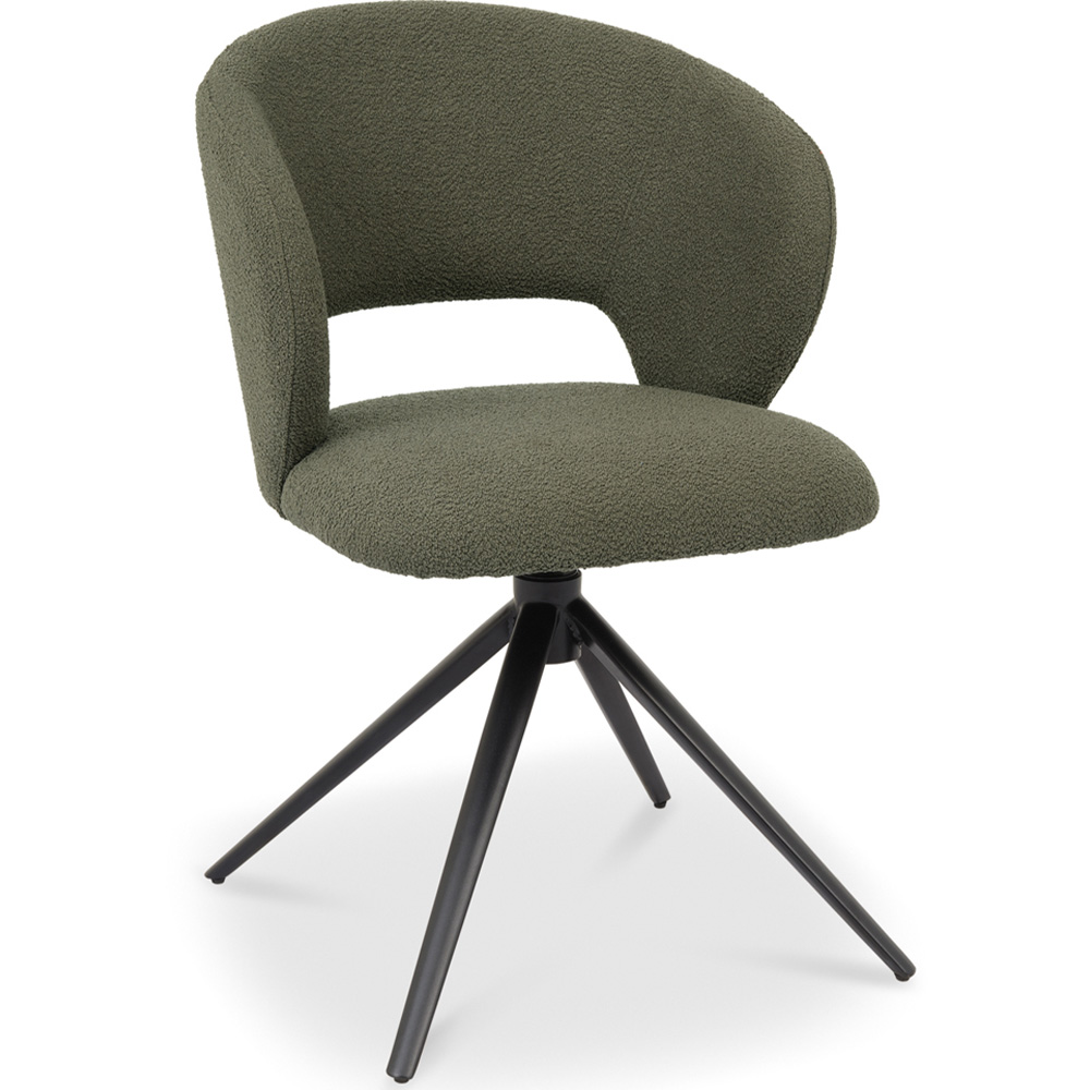 Bentley Designs Stella Green Boucle Fabric Swivel Chair Image 2