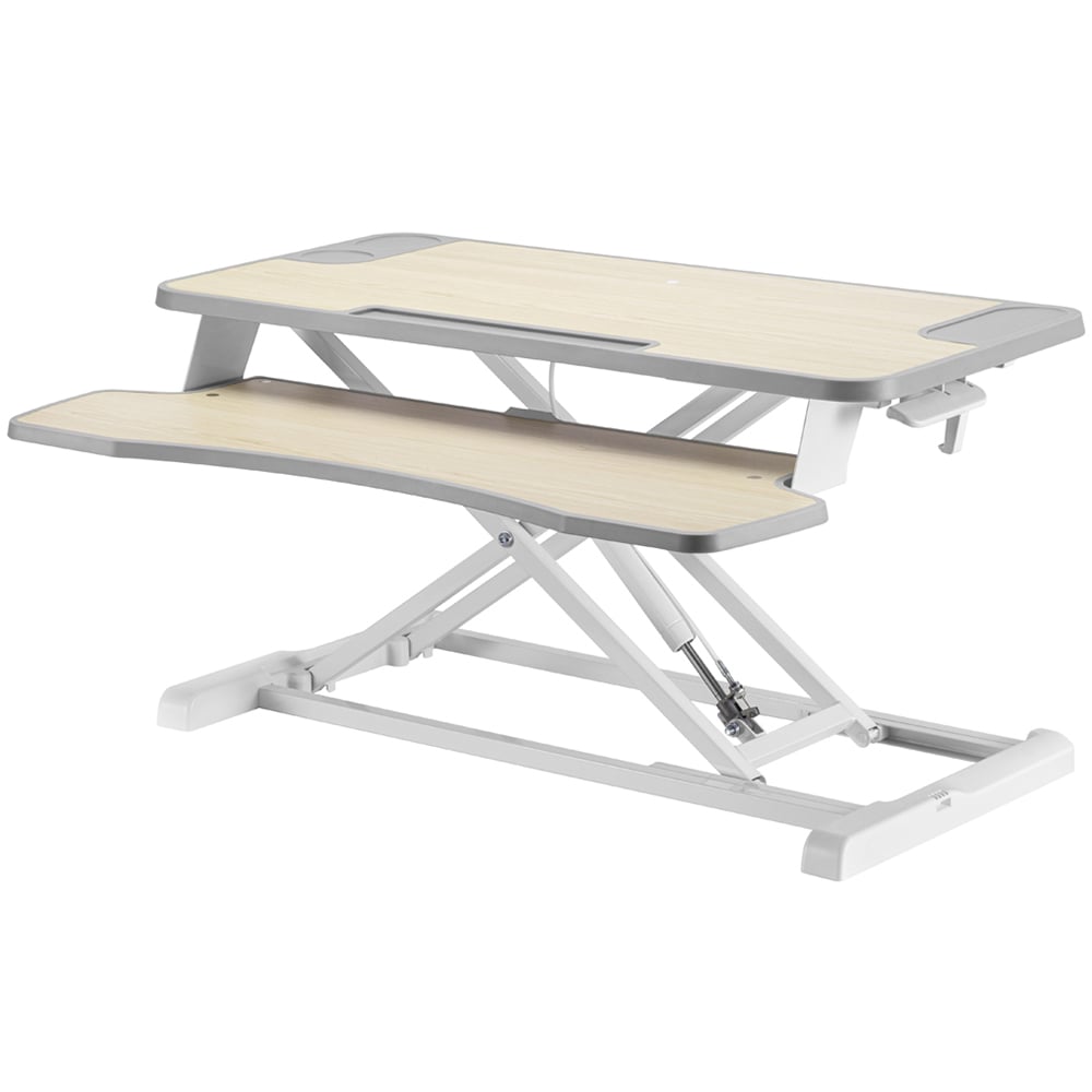 Properav 2 Tier White Stand Up Desk Image 2