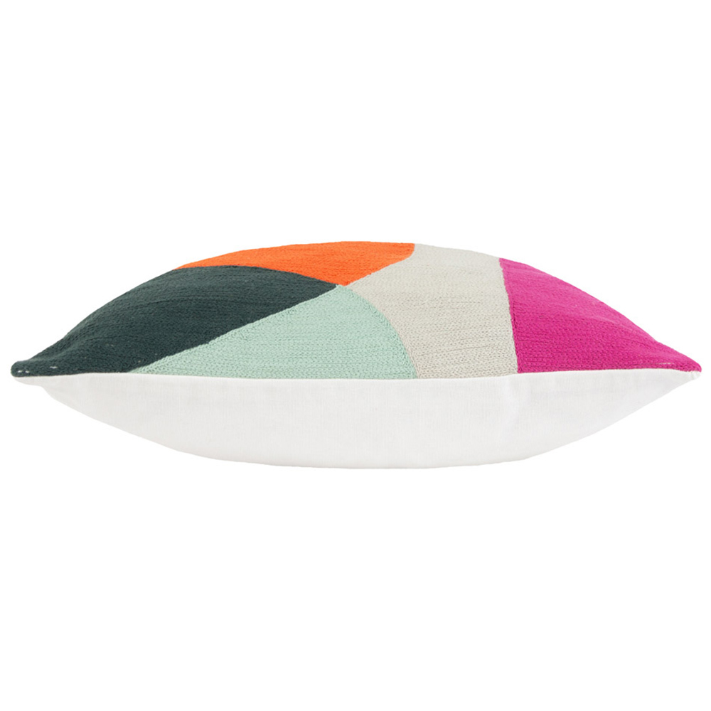 furn. Anjo Natural Multicolour Geometric Crewel Cushion Image 4