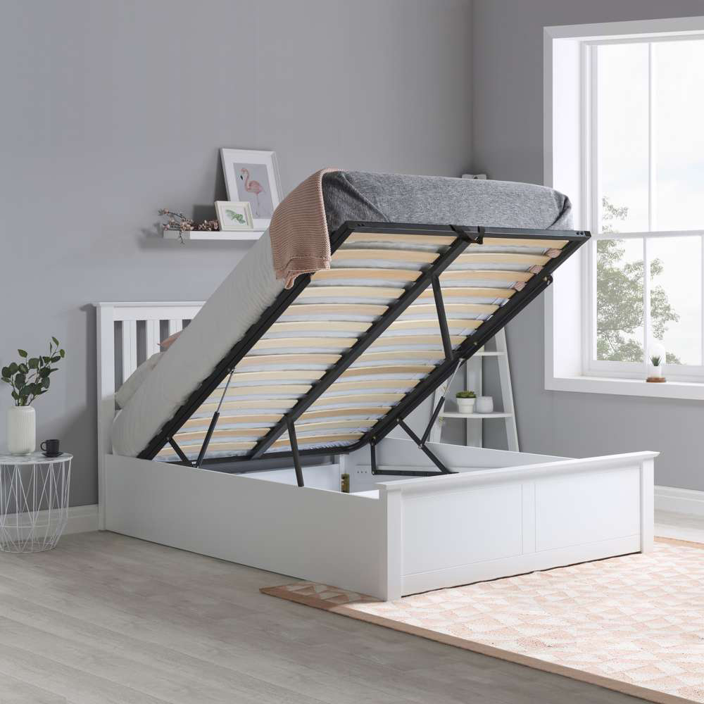 Phoenix King Size White Ottoman Bed Image 8