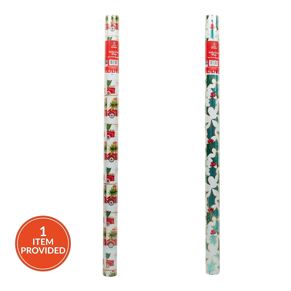 Holly or Car Gift Wrap Image 2