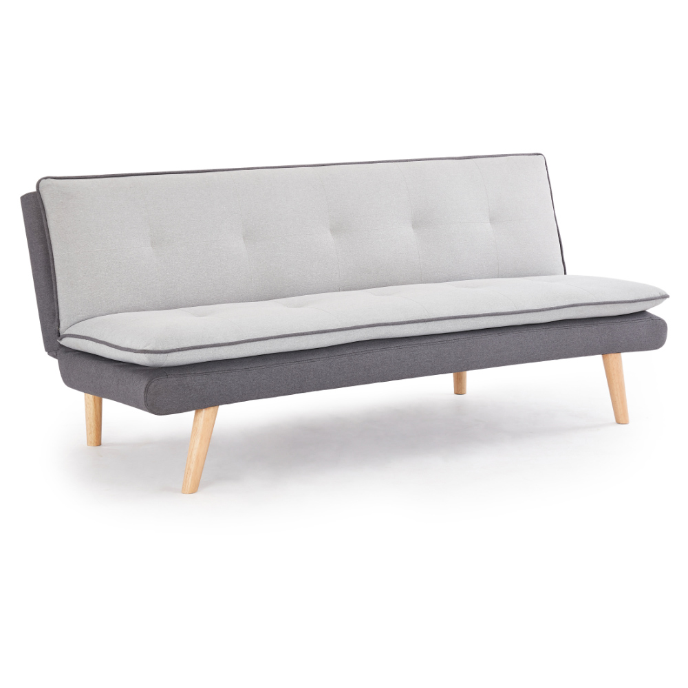 Home Detail Willow Double Sleeper Light Grey and Dark Grey Fabric Sofa Bed Image 2
