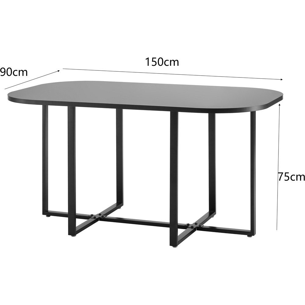 Comfy Living 6 Seater Dining Set Black and Grey Image 9