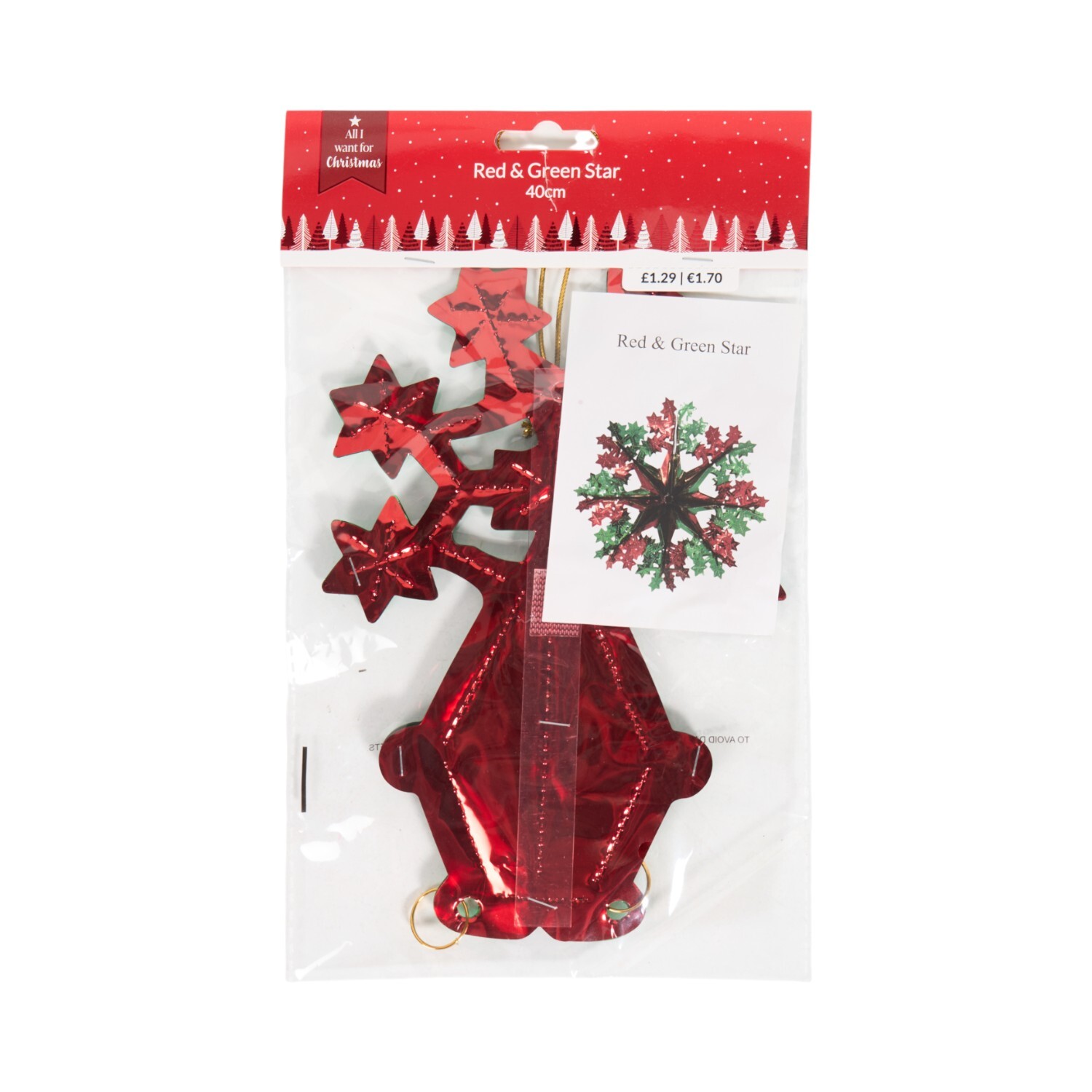 Red and Green Star Decoration Image 3