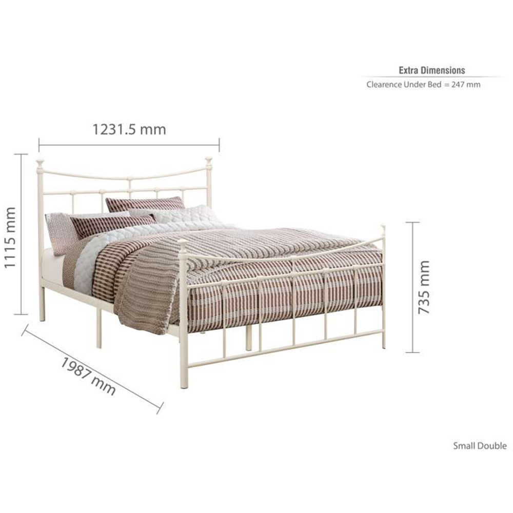 Emily Small Double Cream Bed Frame Image 4