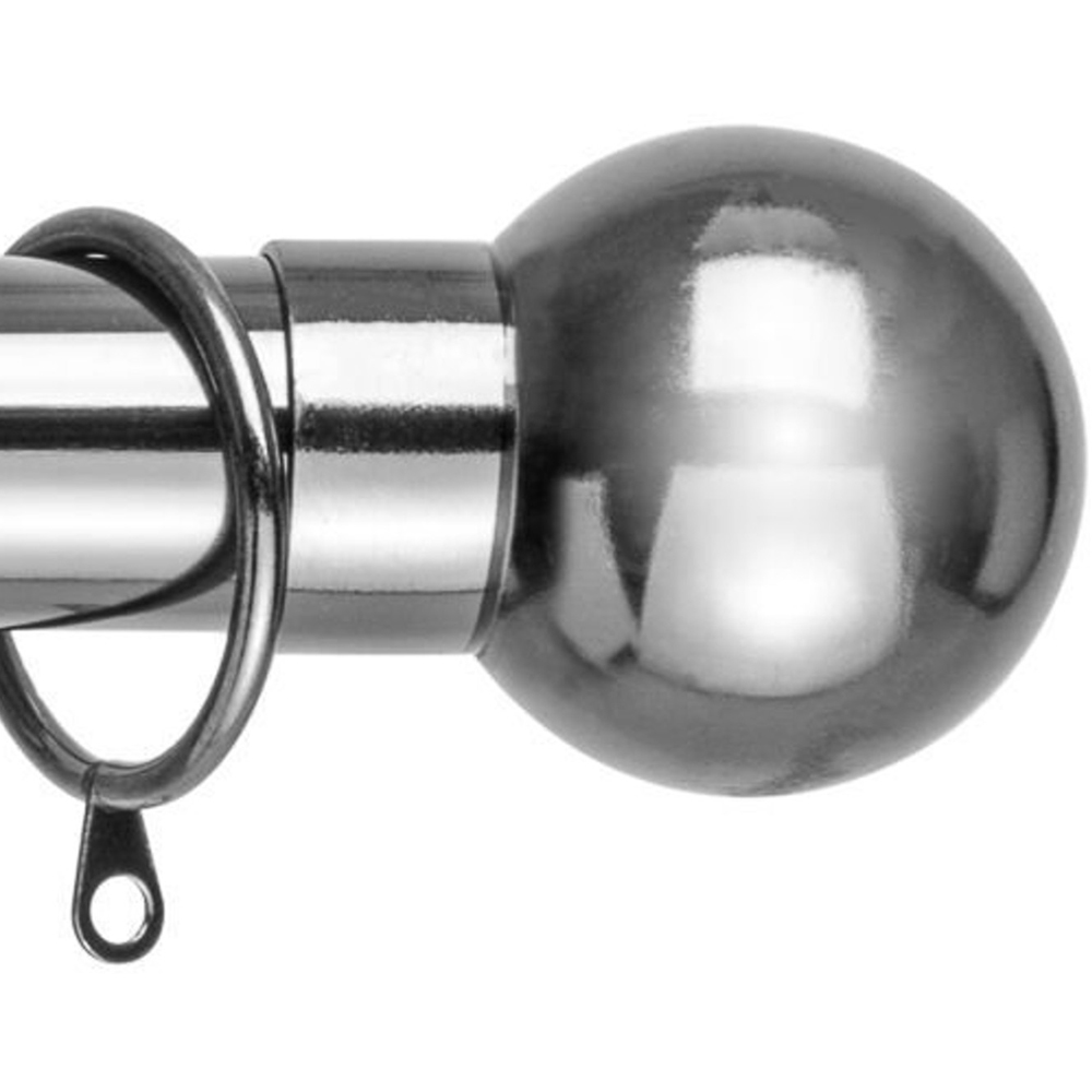 Home Treats 40 to 218cm Extendable Chrome Metal Round Curtain Pole Image 3