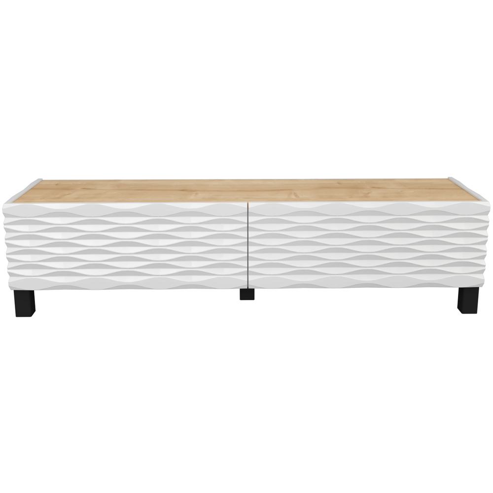 Decorotika Lerze 2 Door Oak and White TV Unit Image 4