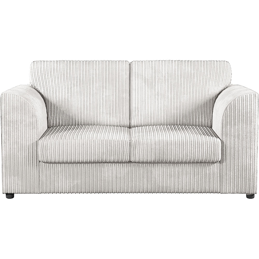 Luxor 4 Seater Silver Jumbo Cord Full Back Sofa Suite Image 3